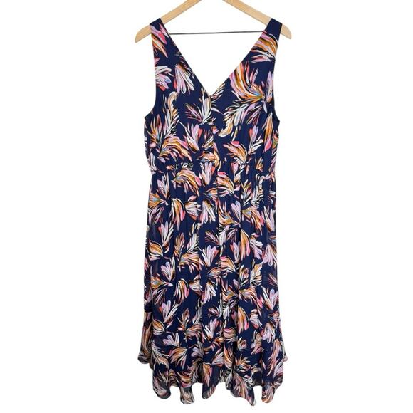 Lane Bryant Multicolor Floral Dress Navy Maxi length size 18 - Picture 2 of 4